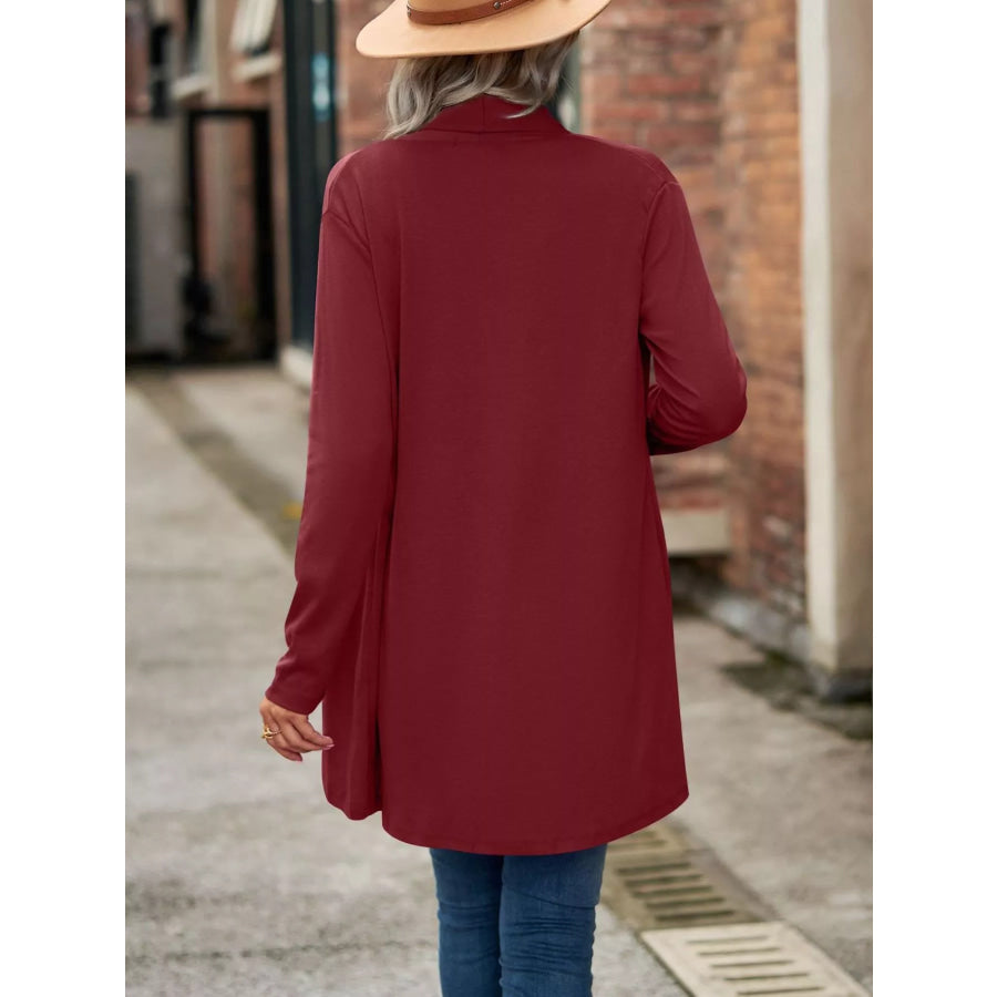 Open-Front Dropped Shoulder Cardigan Apparel and Accessories