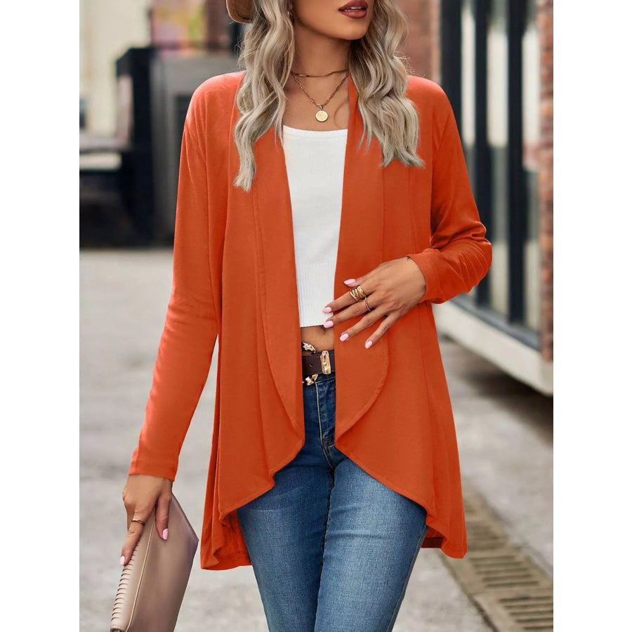 Open-Front Dropped Shoulder Cardigan Apparel and Accessories