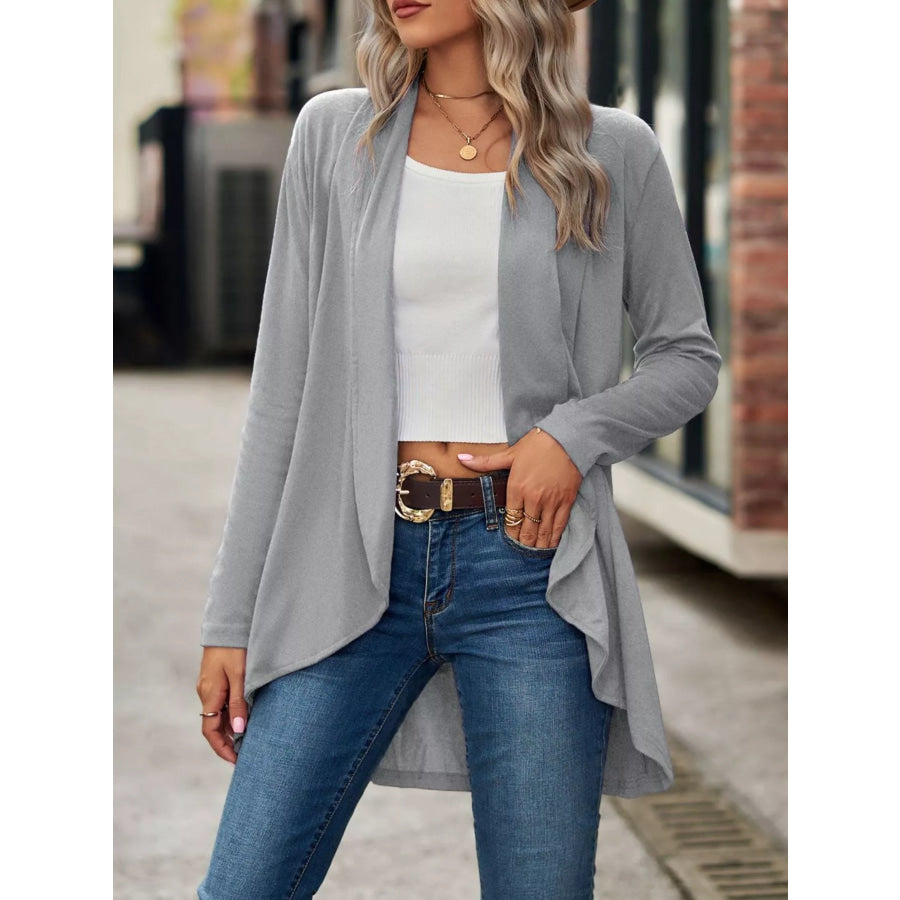 Open-Front Dropped Shoulder Cardigan Apparel and Accessories