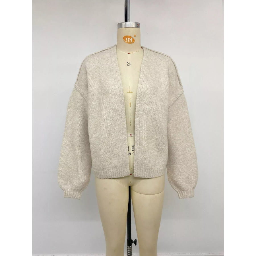 Open Front Dropped Shoulder Cardigan Apparel and Accessories