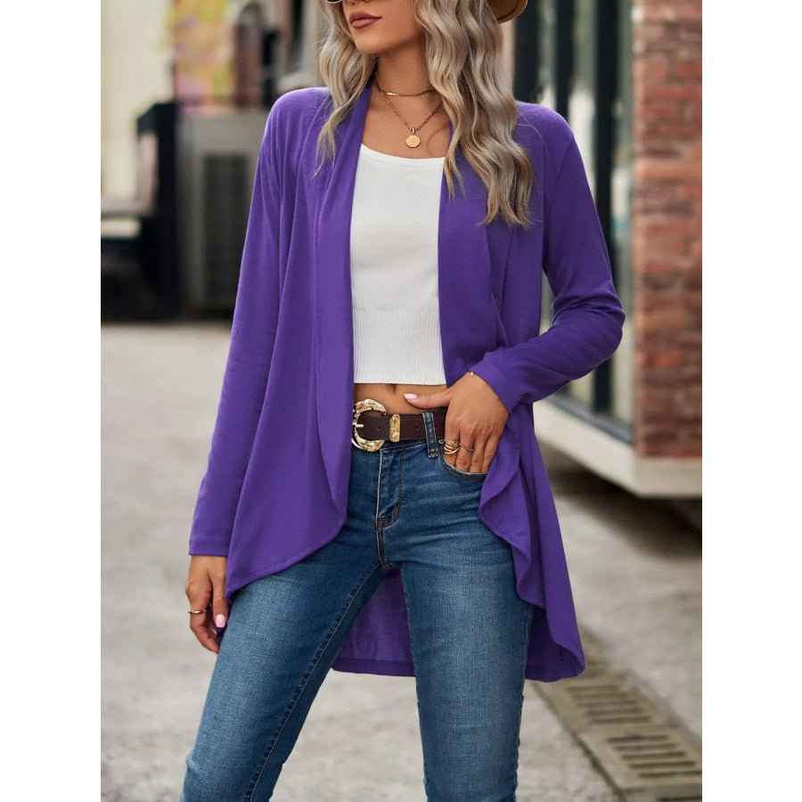 Open-Front Dropped Shoulder Cardigan Apparel and Accessories