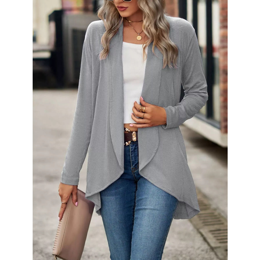 Open-Front Dropped Shoulder Cardigan Apparel and Accessories