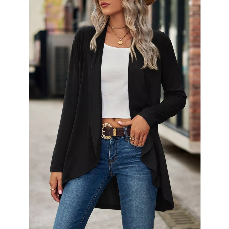 Open-Front Dropped Shoulder Cardigan Apparel and Accessories