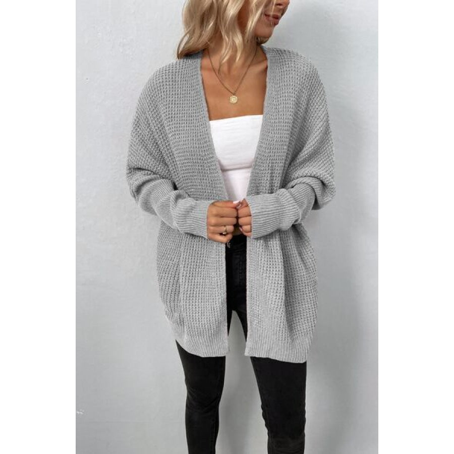 Open Front Dropped Shoulder Cardigan Clothing