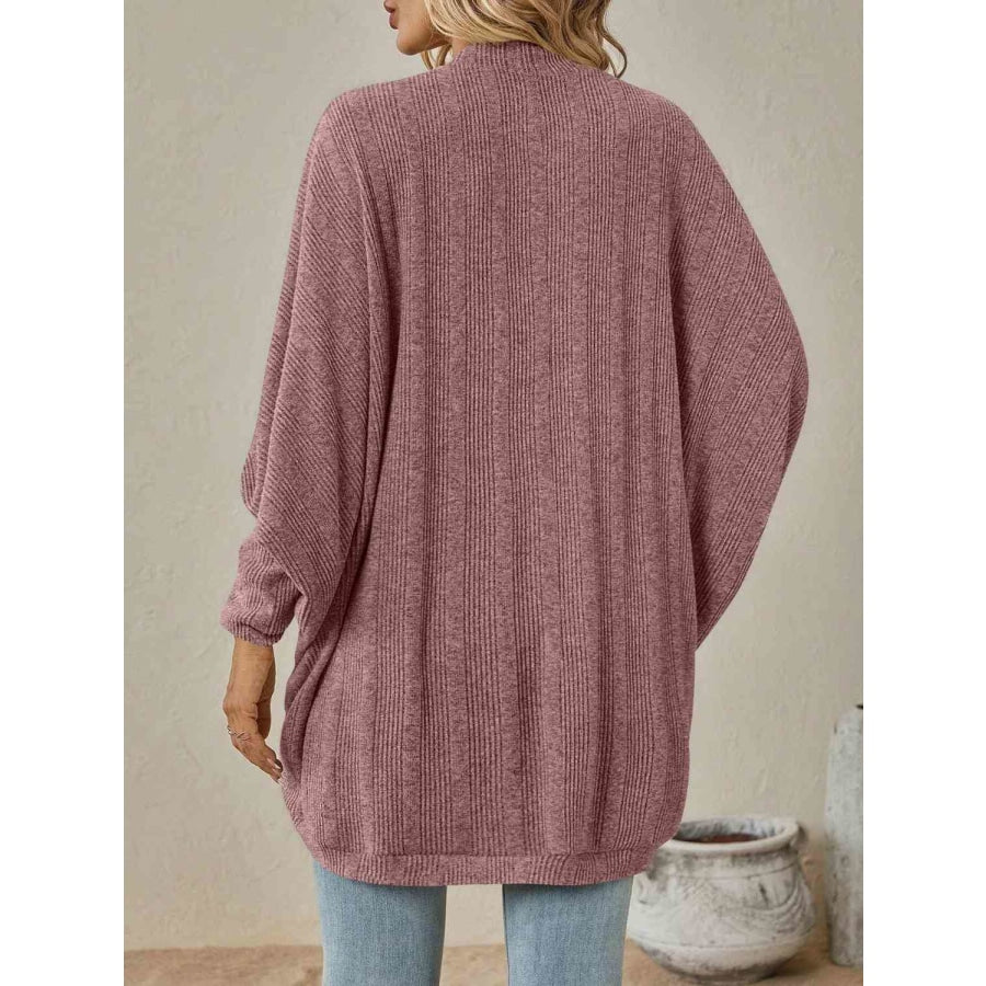 Open Front Dropped Shoulder Cardigan