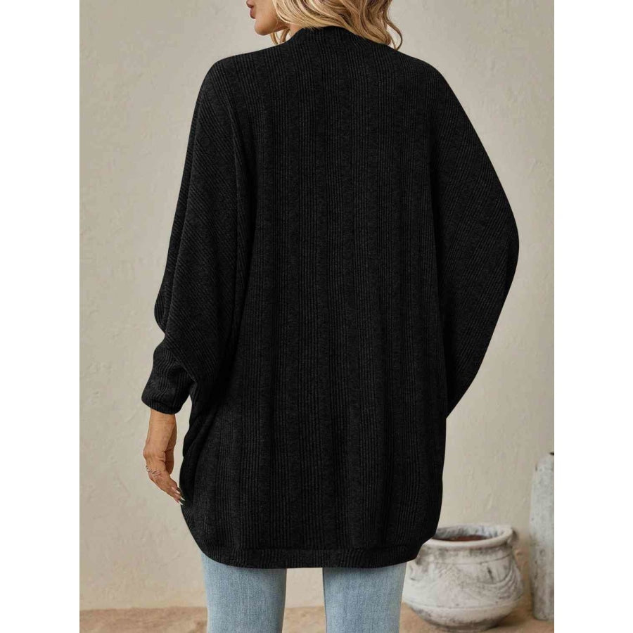 Open Front Dropped Shoulder Cardigan