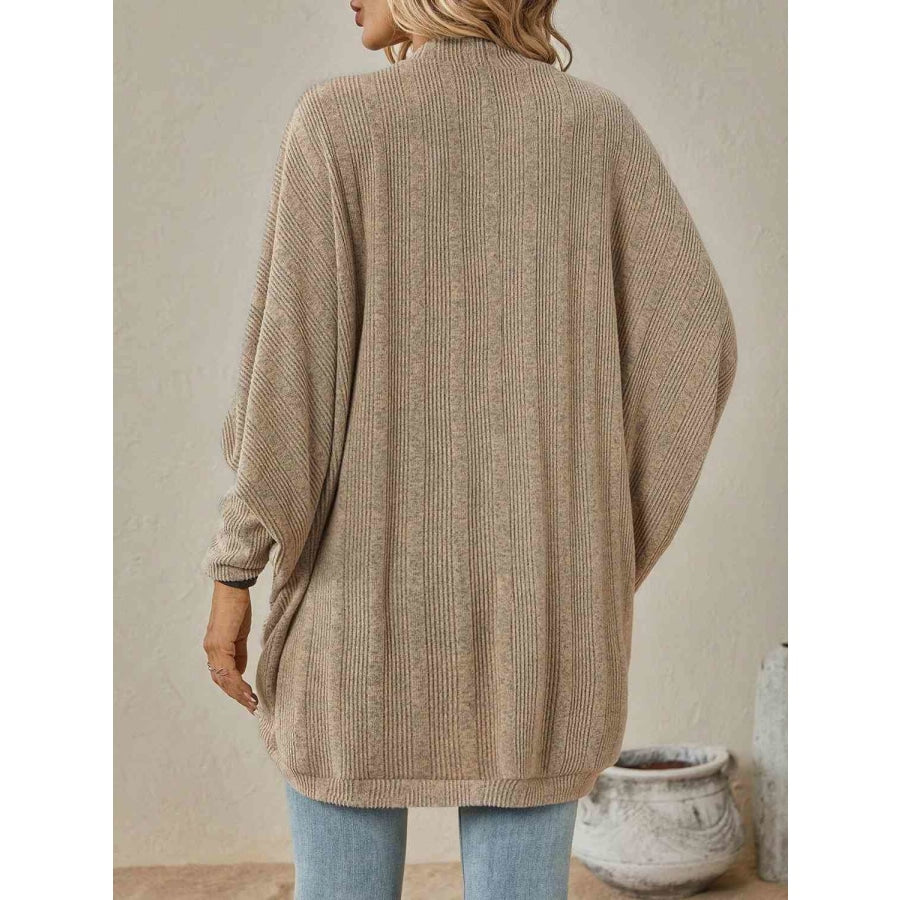 Open Front Dropped Shoulder Cardigan