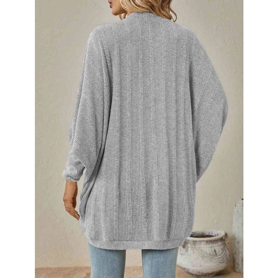 Open Front Dropped Shoulder Cardigan