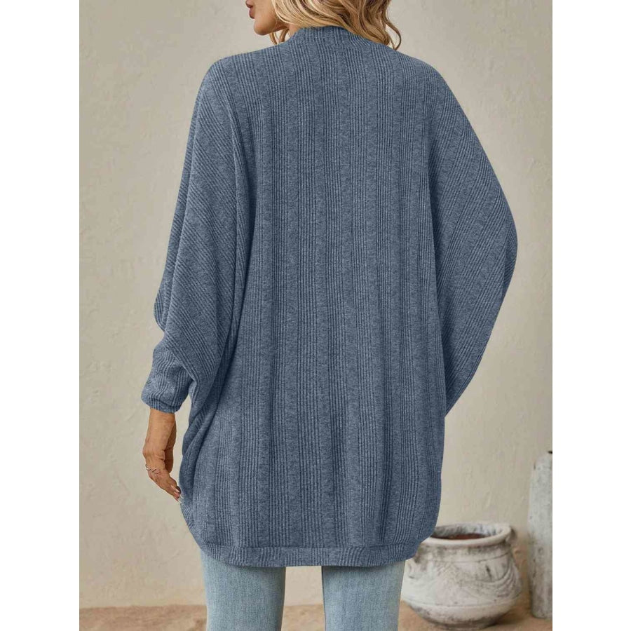 Open Front Dropped Shoulder Cardigan