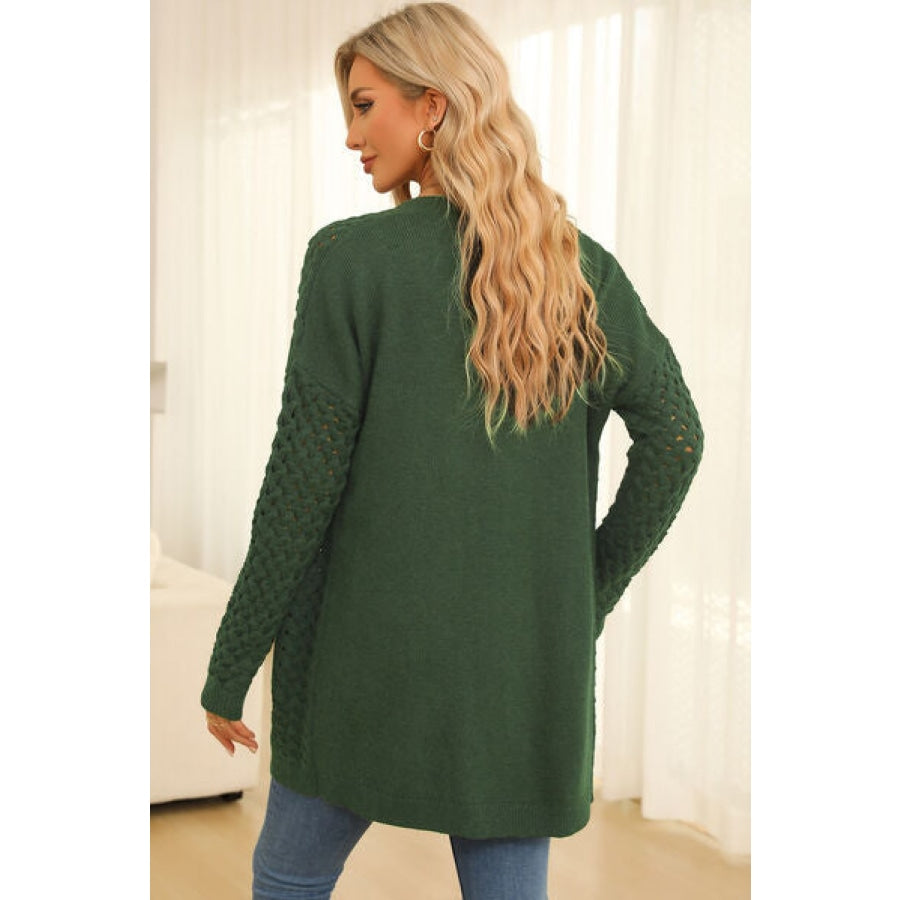 Open Front Dropped Shoulder Cardigan with Pockets Clothing