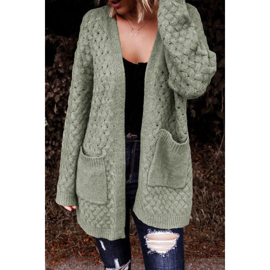 Open Front Dropped Shoulder Cardigan with Pockets Clothing