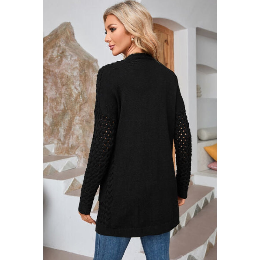 Open Front Dropped Shoulder Cardigan with Pockets Clothing