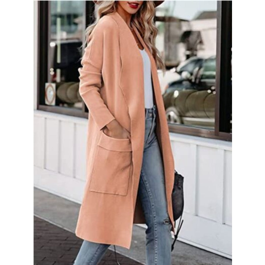 Open Front Dropped Shoulder Outerwear Apparel and Accessories