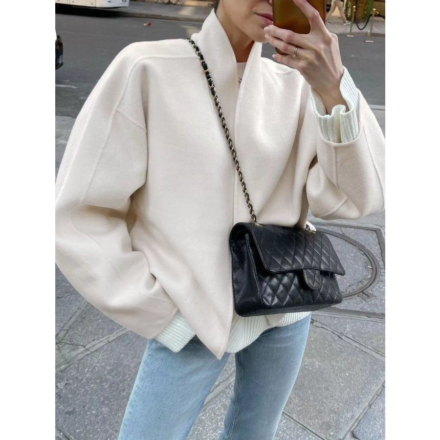 Open Front Dropped Shoulder Outerwear Apparel and Accessories