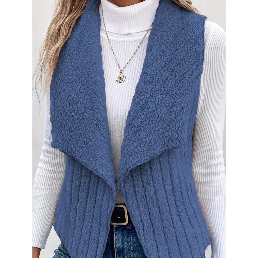 Open Front Fuzzy Vest Coat Apparel and Accessories