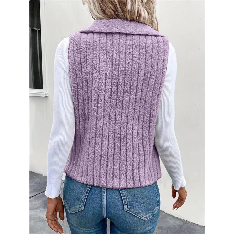 Open Front Fuzzy Vest Coat Apparel and Accessories