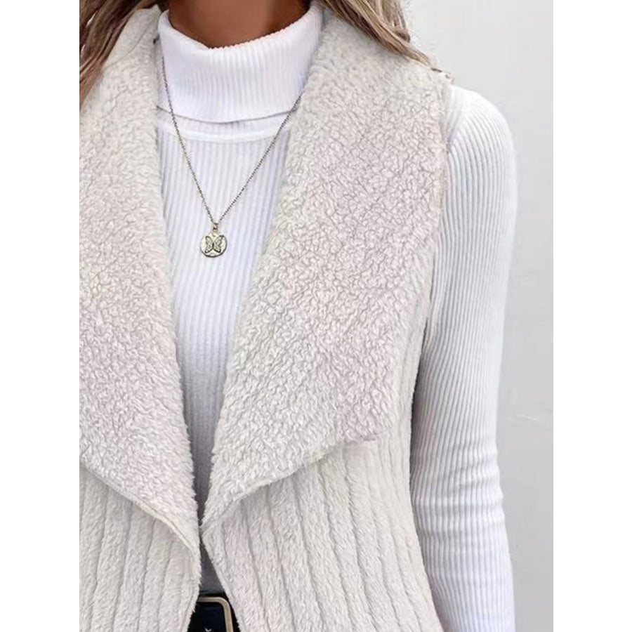 Open Front Fuzzy Vest Coat Apparel and Accessories