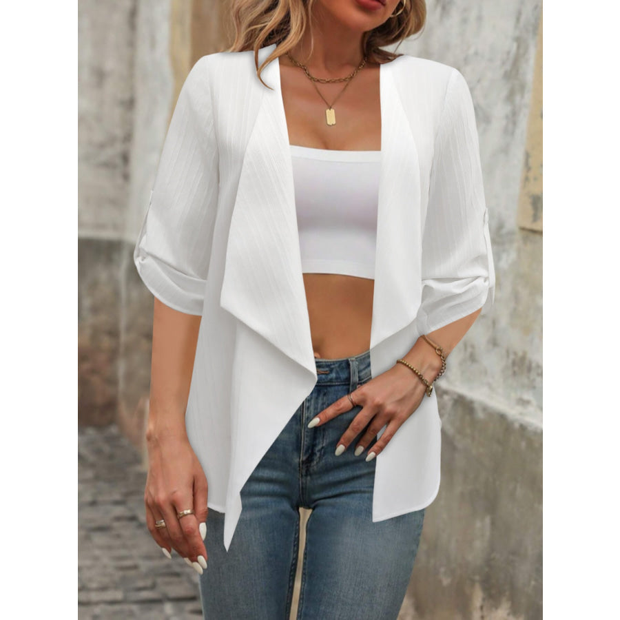 Open Front Half Sleeve Cardigan Apparel and Accessories