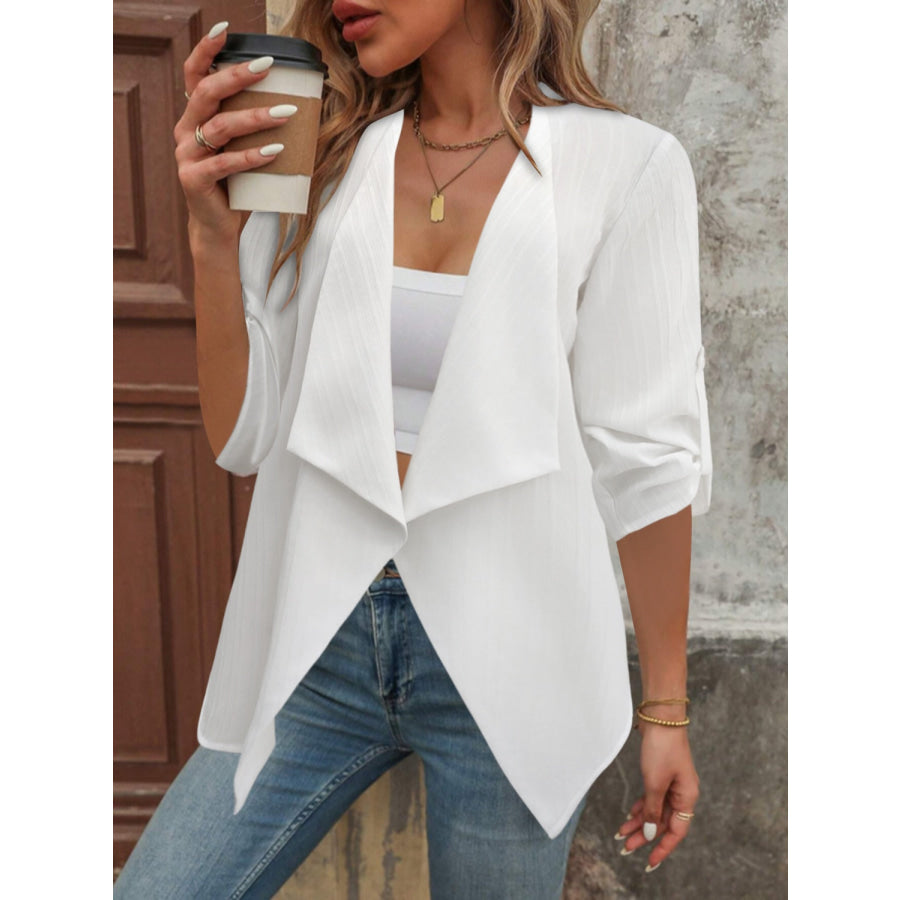 Open Front Half Sleeve Cardigan Apparel and Accessories