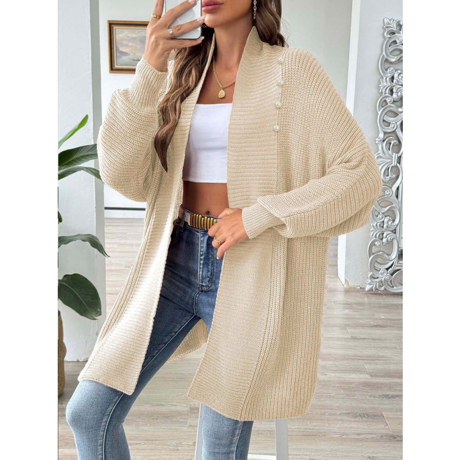 Open Front Long Sleeve Cardigan Apparel and Accessories