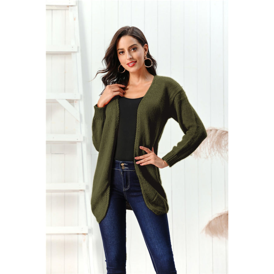 Open Front Long Sleeve Cardigan Apparel and Accessories