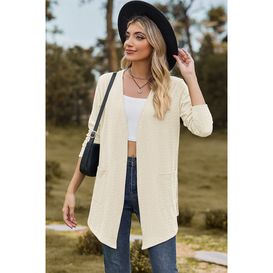 Open Front Long Sleeve Cardigan Apparel and Accessories