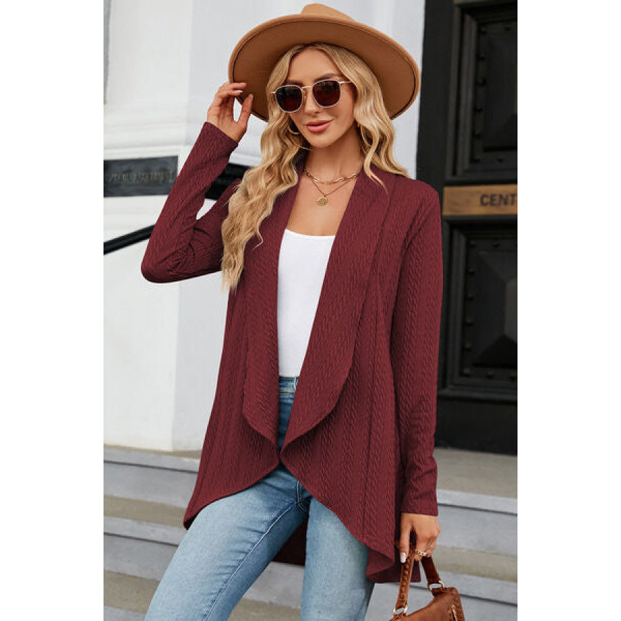 Open Front Long Sleeve Cardigan Apparel and Accessories