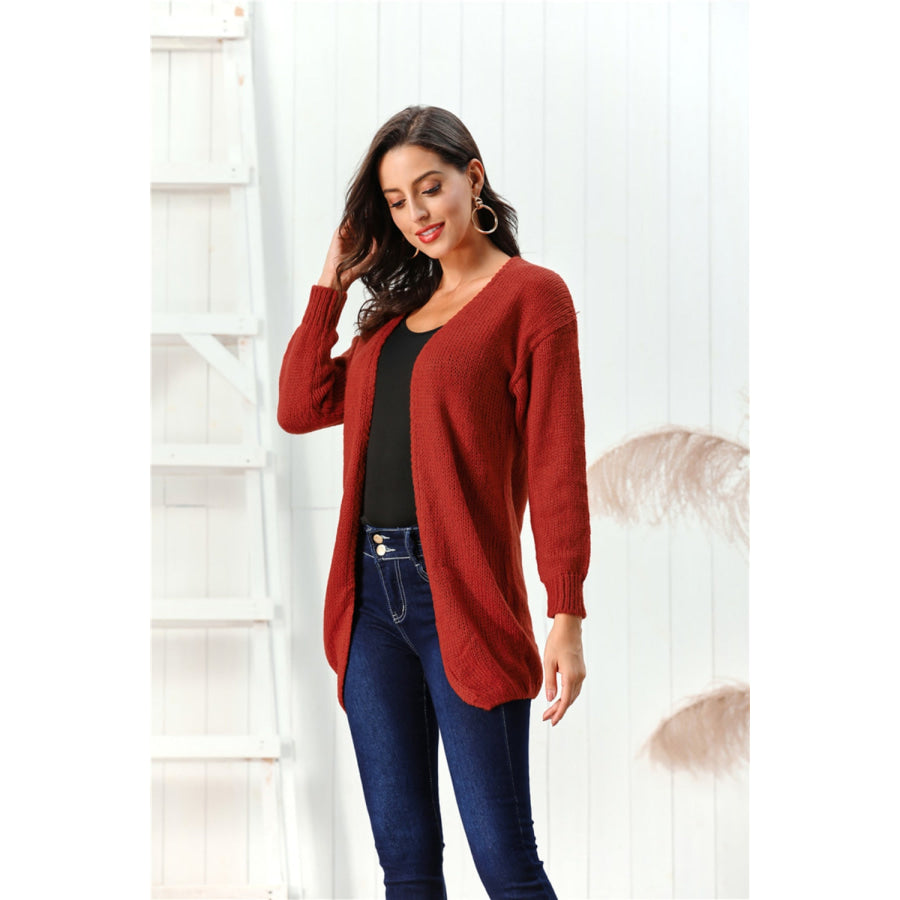 Open Front Long Sleeve Cardigan Apparel and Accessories