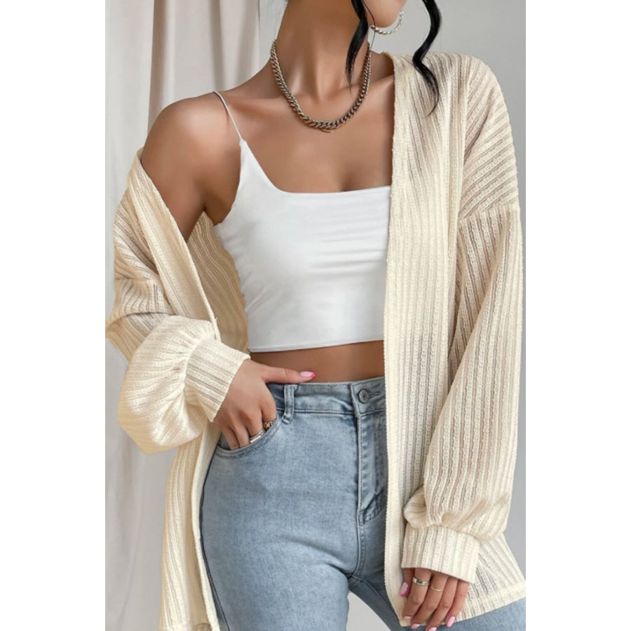 Open Front Long Sleeve Cardigan Apparel and Accessories