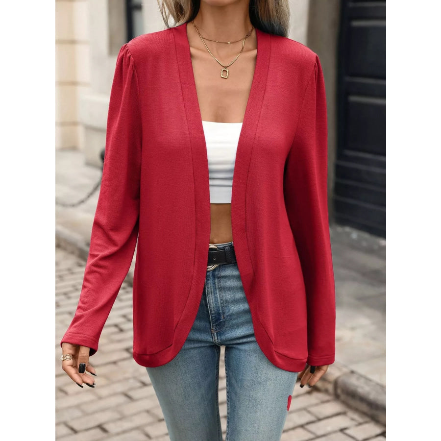Open Front Long Sleeve Cardigan Apparel and Accessories