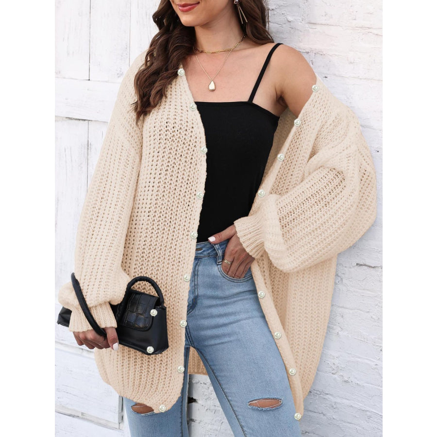 Open Front Long Sleeve Cardigan Apparel and Accessories