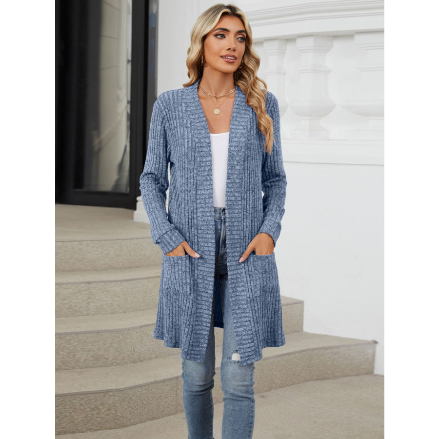 Open Front Long Sleeve Cardigan Apparel and Accessories