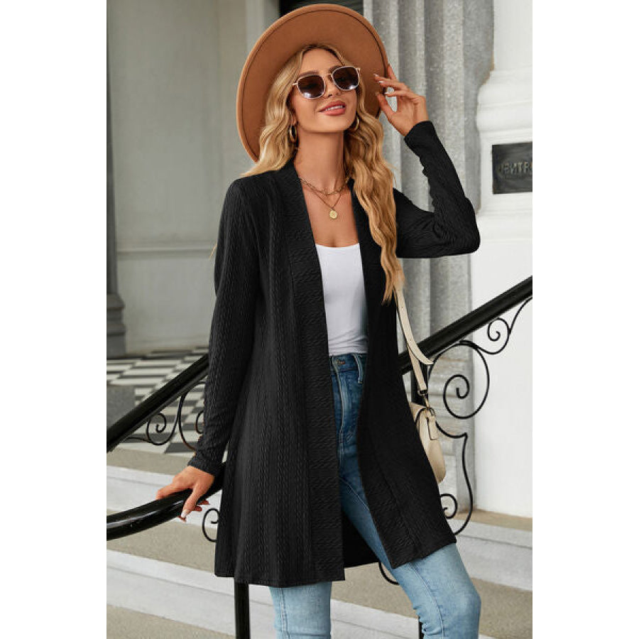 Open Front Long Sleeve Cardigan Apparel and Accessories