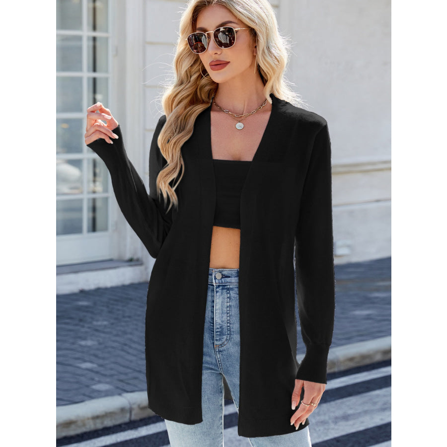 Open Front Long Sleeve Cardigan Apparel and Accessories