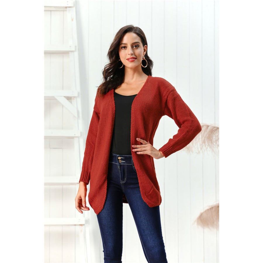 Open Front Long Sleeve Cardigan Apparel and Accessories