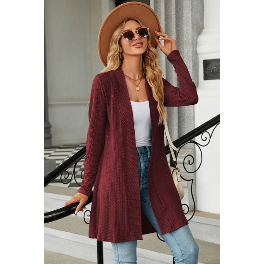 Open Front Long Sleeve Cardigan Apparel and Accessories