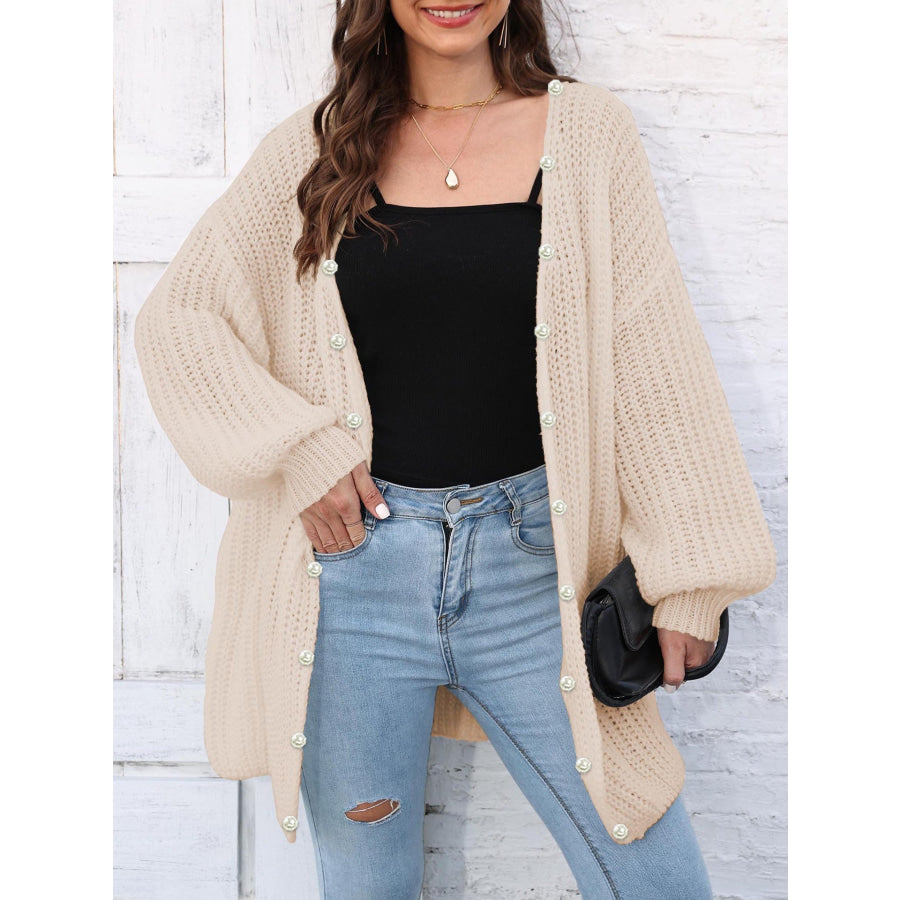 Open Front Long Sleeve Cardigan Apparel and Accessories