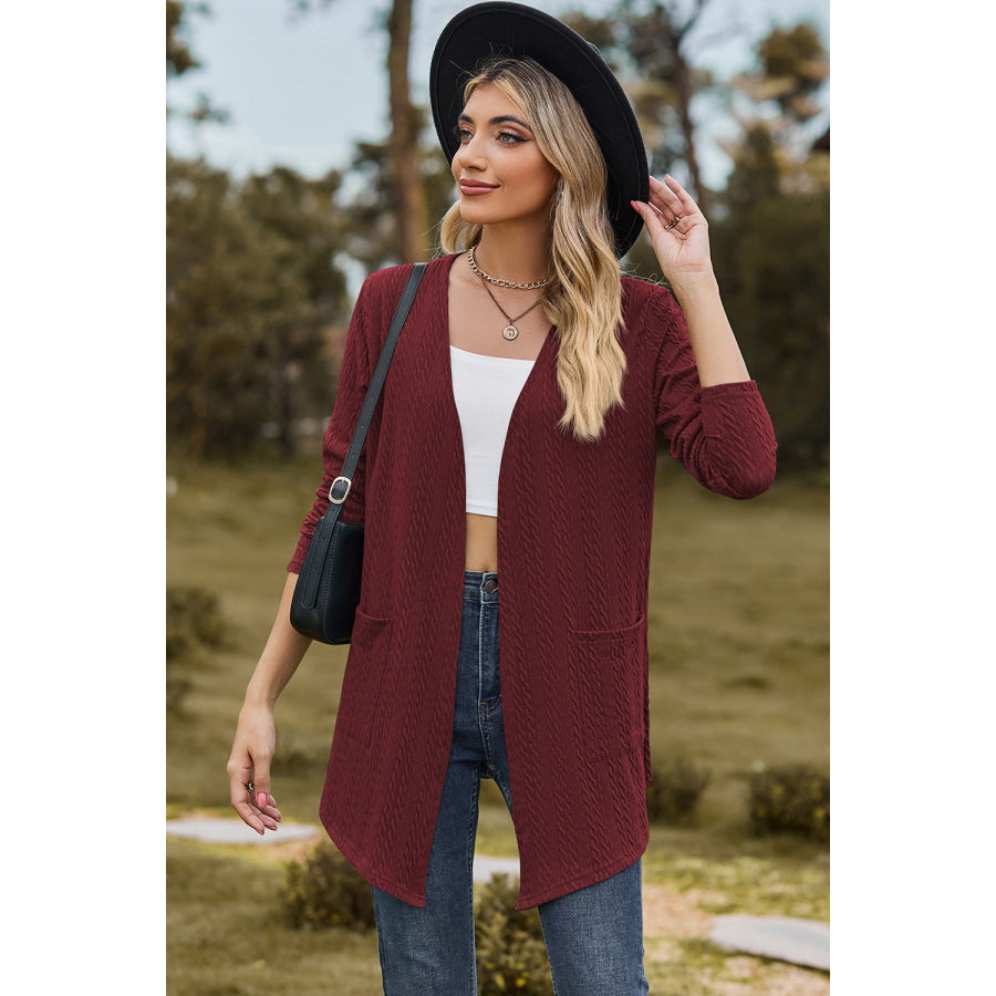 Open Front Long Sleeve Cardigan Apparel and Accessories