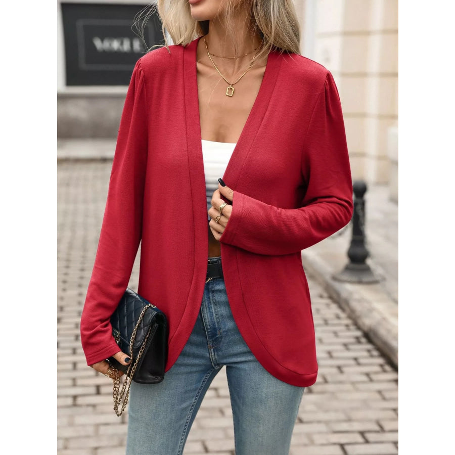 Open Front Long Sleeve Cardigan Apparel and Accessories