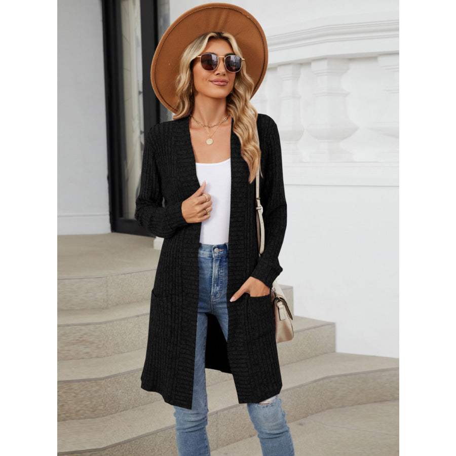 Open Front Long Sleeve Cardigan Apparel and Accessories