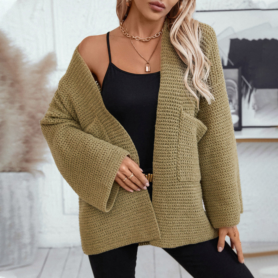 Open Front Long Sleeve Cardigan Apparel and Accessories