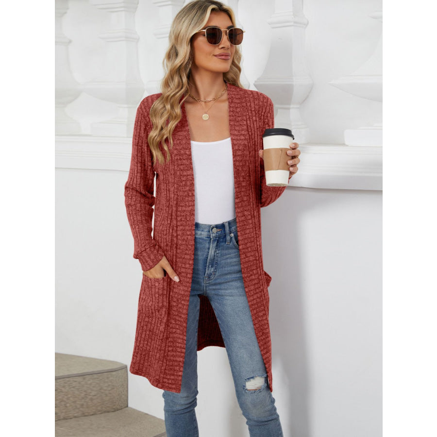 Open Front Long Sleeve Cardigan Apparel and Accessories