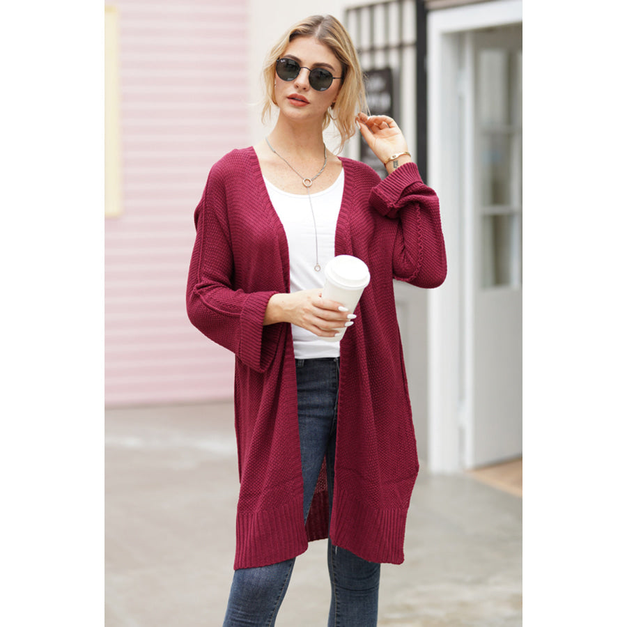 Open Front Long Sleeve Cardigan Apparel and Accessories