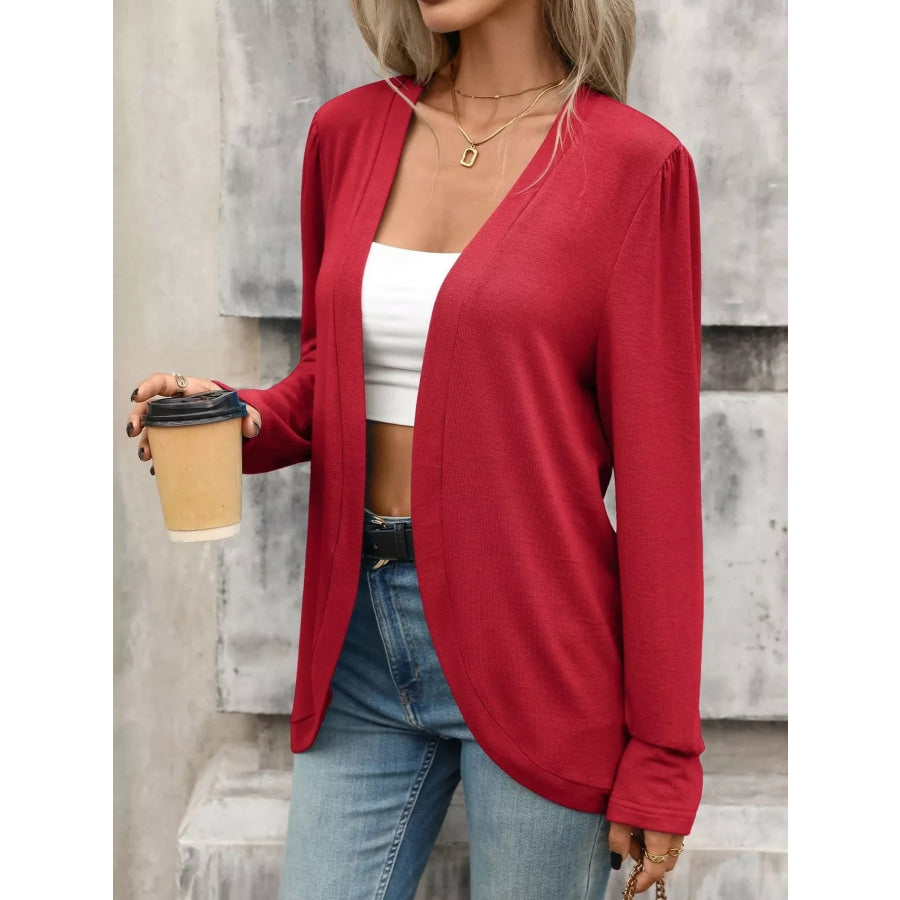 Open Front Long Sleeve Cardigan Apparel and Accessories