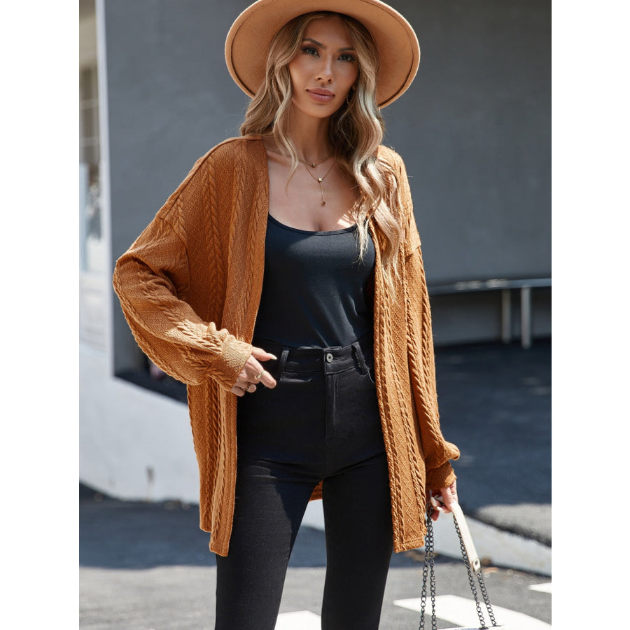 Open Front Long Sleeve Cardigan Apparel and Accessories