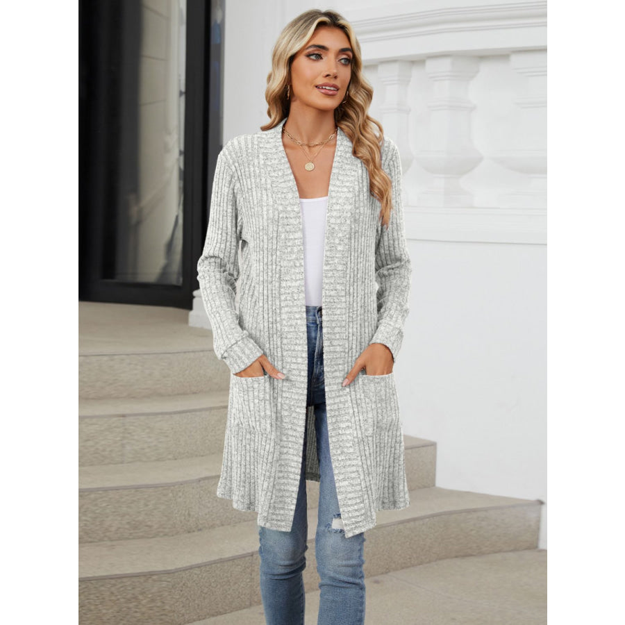 Open Front Long Sleeve Cardigan Apparel and Accessories