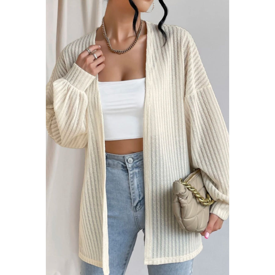 Open Front Long Sleeve Cardigan Apparel and Accessories