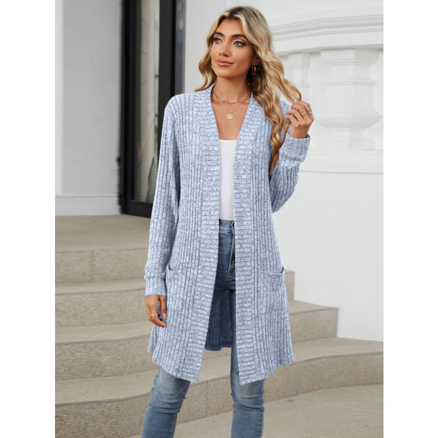 Open Front Long Sleeve Cardigan Apparel and Accessories