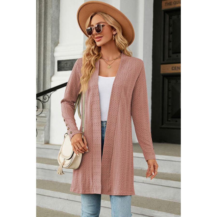 Open Front Long Sleeve Cardigan Apparel and Accessories