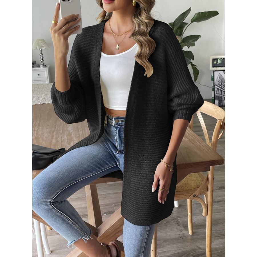 Open Front Long Sleeve Cardigan Apparel and Accessories